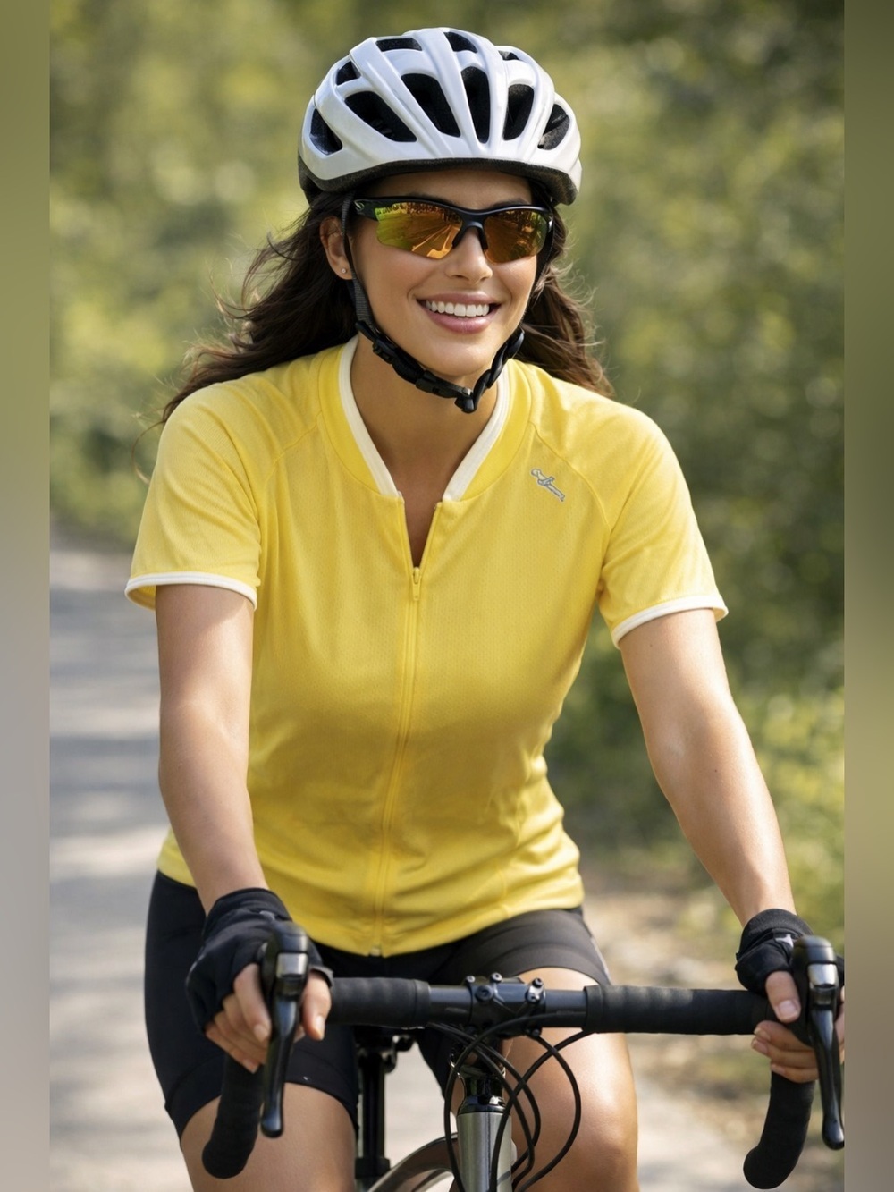 She Beest Womens Cycling Jersey Sz M USA Made Back Pockets Zip Short Sleeve